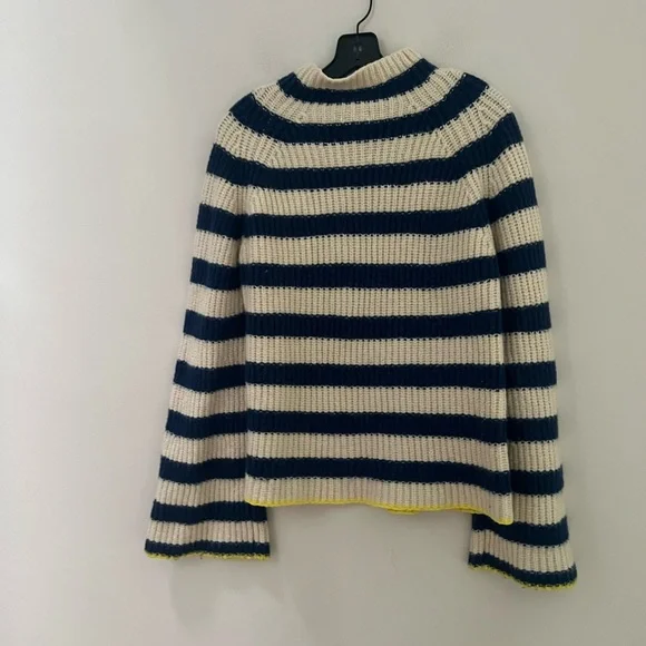 Anthropologie Navy and Cream Striped Turtleneck Sweater - Picture 10 of 14